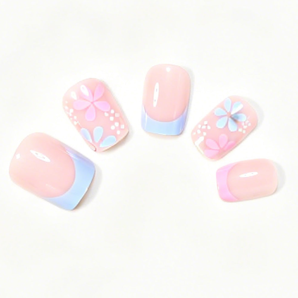 Artistic Floral Press-On Nail Tips Bowlift
