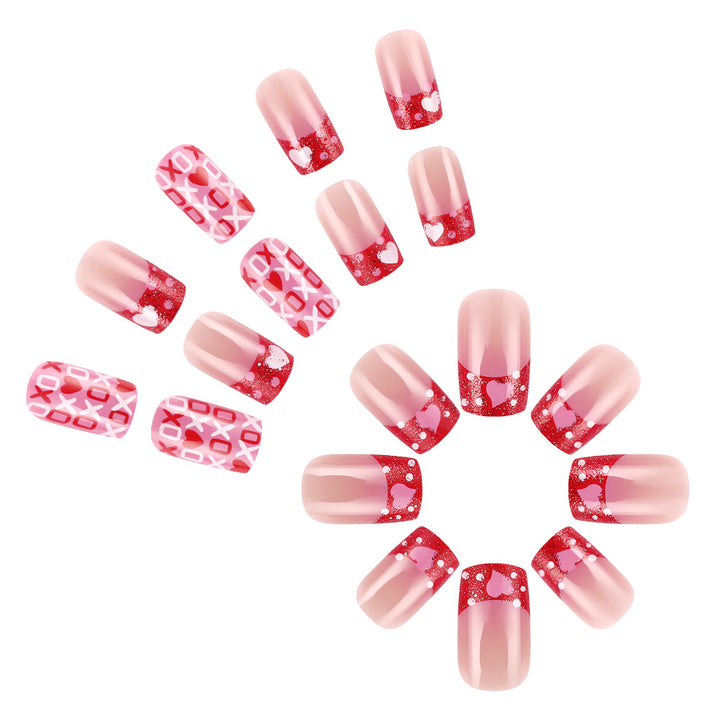 Romantic Themed Press-On Nail Set Bowlift