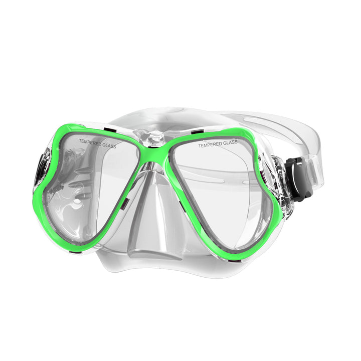 Diving mask with wide field of vision and impact-resistant design Bowlift