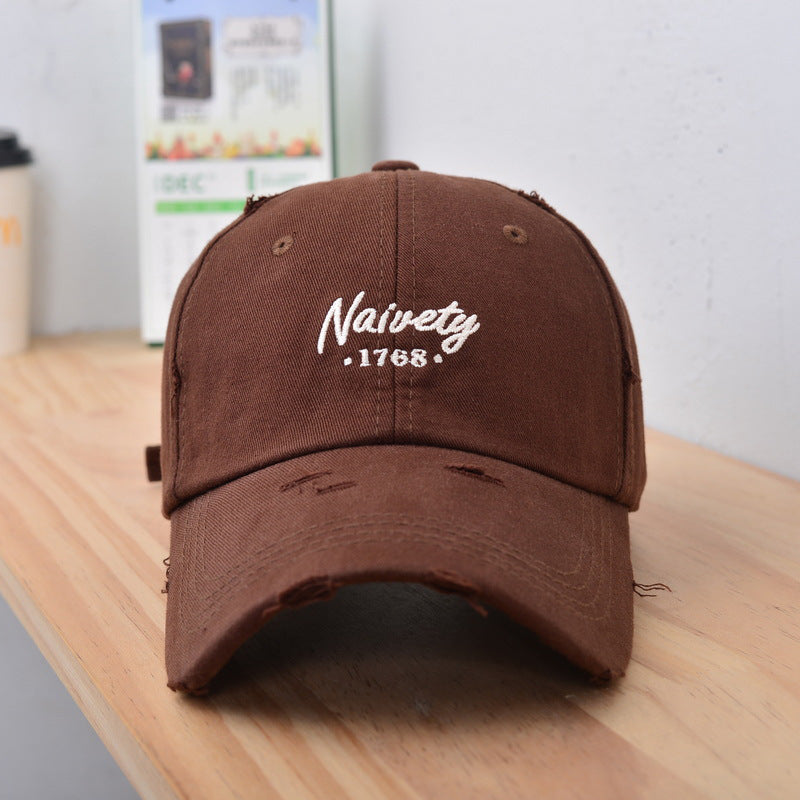 Men's Distressed Vintage Cotton Baseball Cap Bowlift