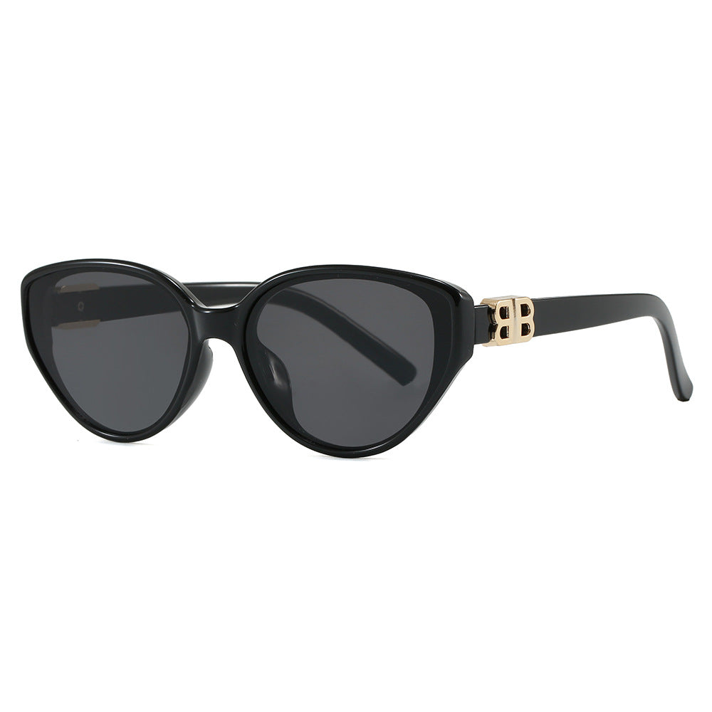 Women's fashionable cat-eye sunglasses with elegant metal frame and UV protection Bowlift