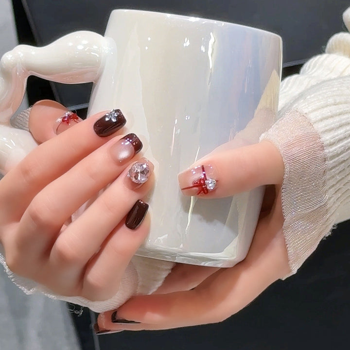 Elegant Nail Art Extensions with Pearl Accents Bowlift