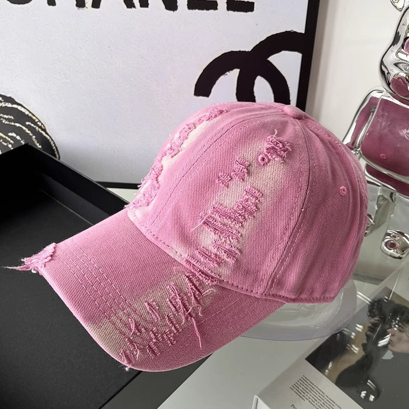Women's Distressed Vintage-Inspired Baseball Cap Bowlift