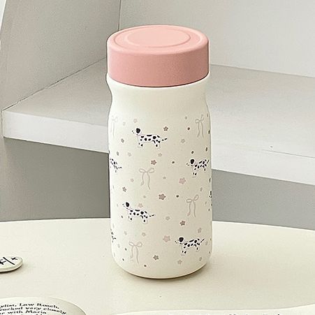 Ladies Insulated Water Bottle with Cute Dog Motif Bowlift