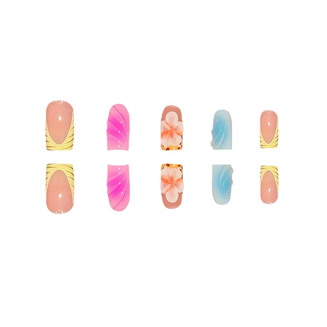 Floral Art Press-On Nails Bowlift