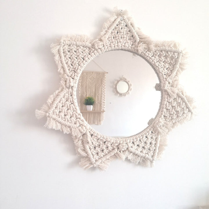 Decorative Macrame Wall Mirror Bowlift