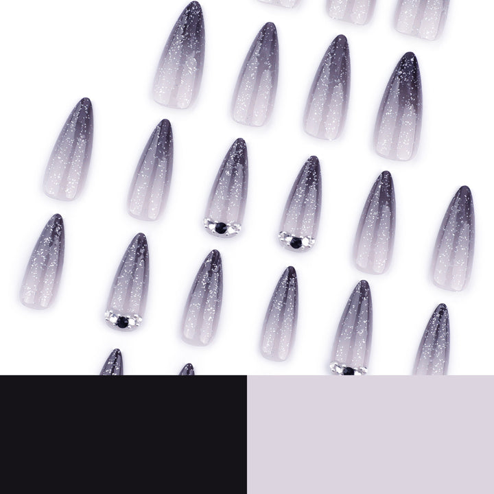 Glamorous artificial nails with sparkling accents Bowlift