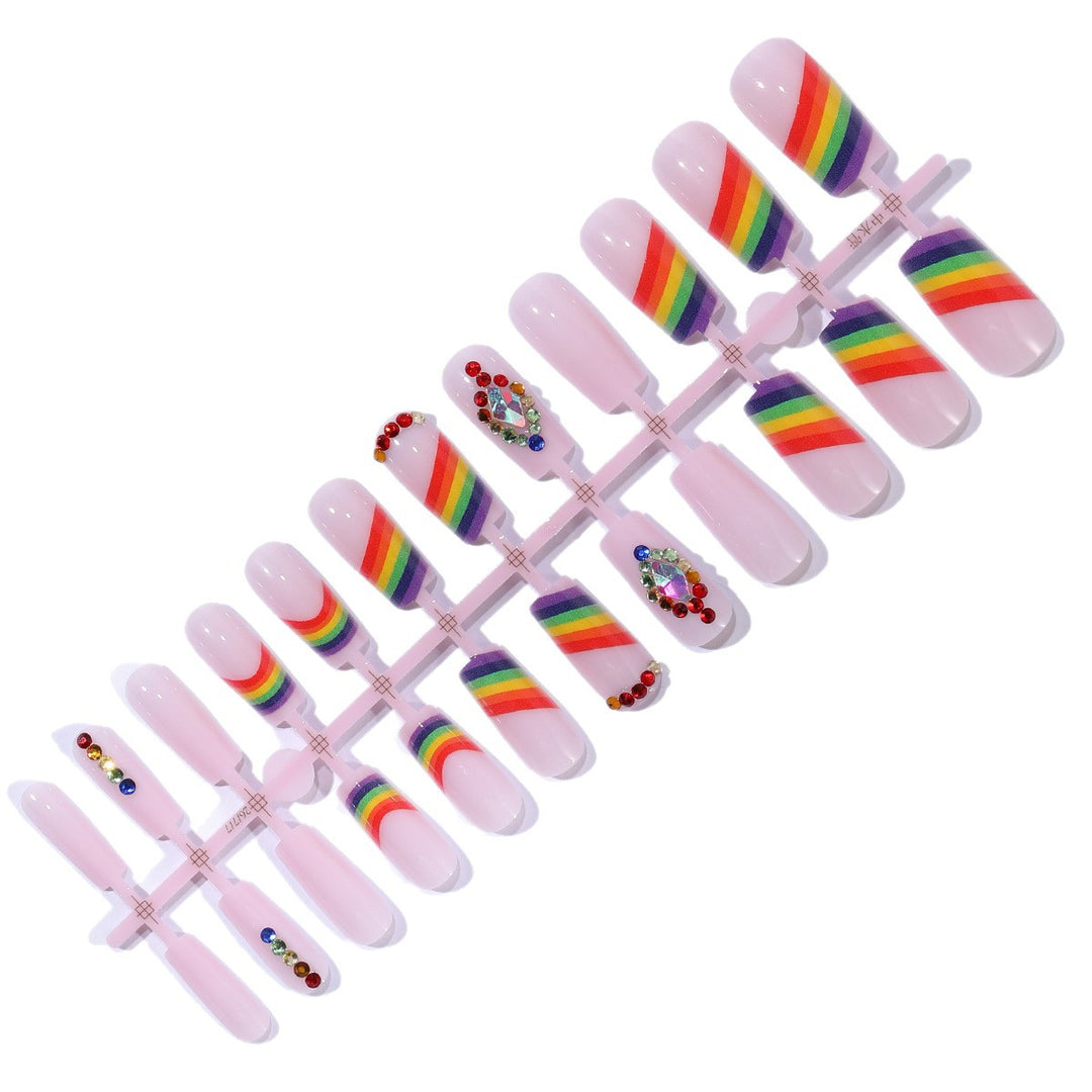 Glamorous Rainbow-Inspired Nail Art Extensions Bowlift