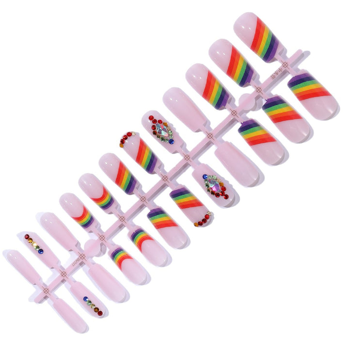 Glamorous Rainbow-Inspired Nail Art Extensions Bowlift