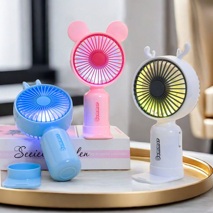 Women's Portable Fan with Cute Ears Bowlift