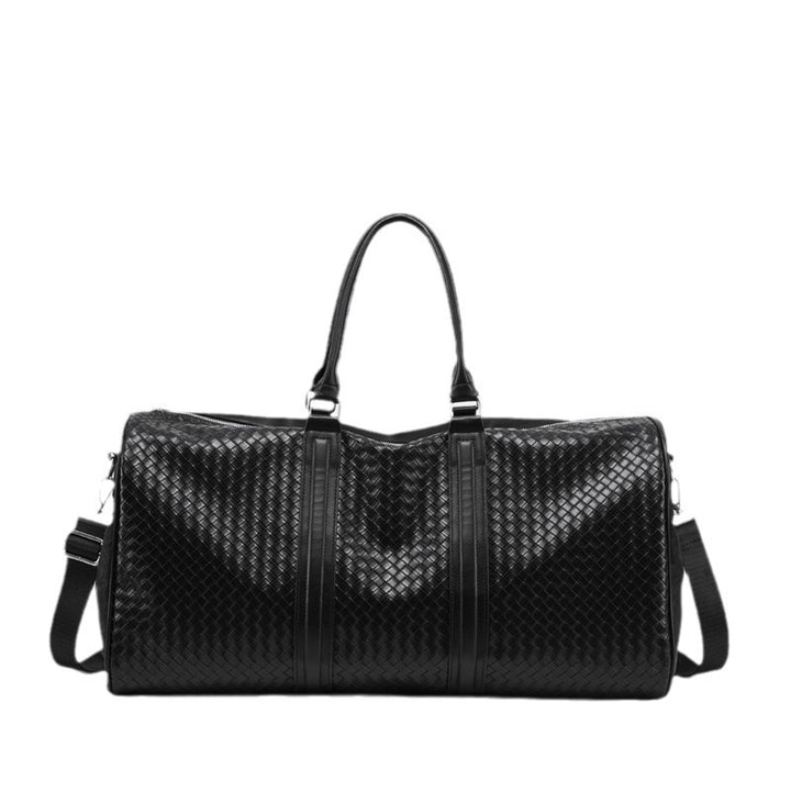 Premium Woven Leather Weekend Duffel Bag Bowlift