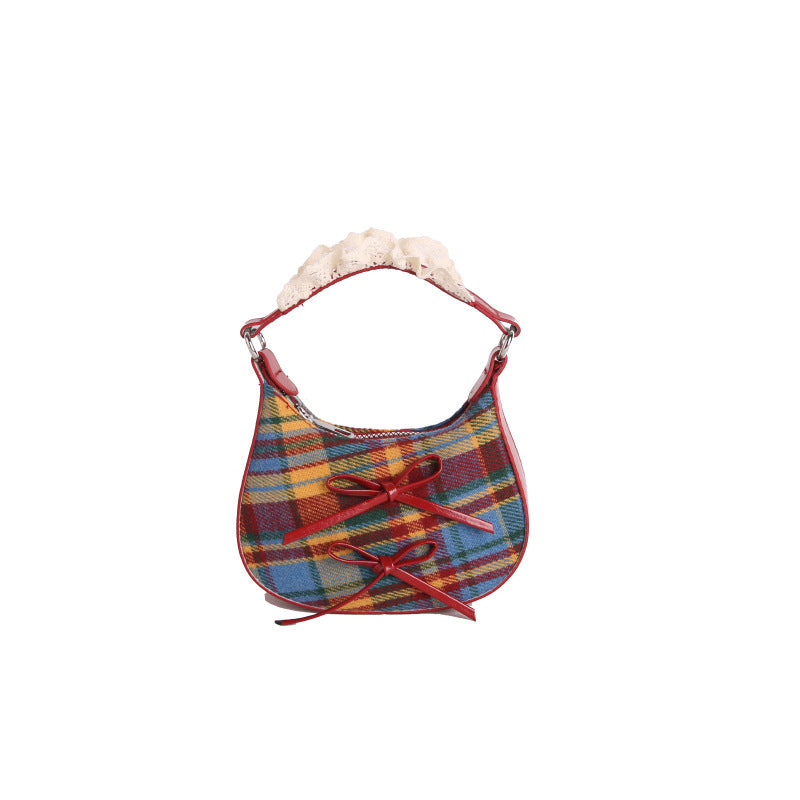 WoStylish Plaid Patterned Handbag Bowlift