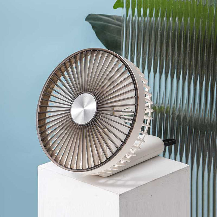 Unisex portable table fan with rechargeable battery, adjustable tilt angle, and quiet DC motor Bowlift