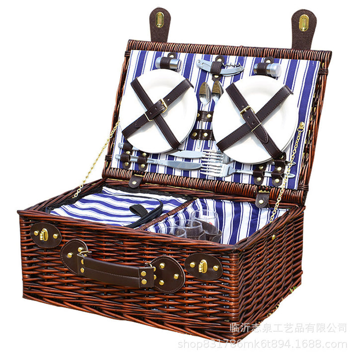 Women's luxurious picnic basket with integrated dish set and insulated cooling function Bowlift
