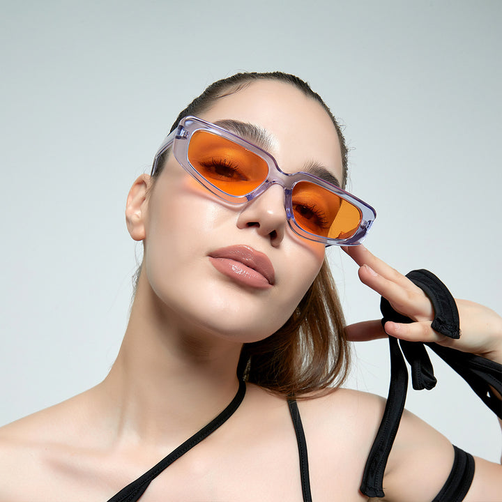 Women's stylish square sunglasses with modern high-gloss plastic frame Bowlift