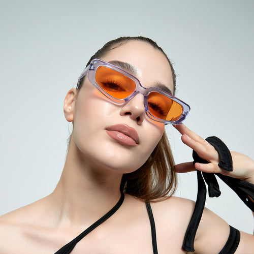 Women's stylish square sunglasses with modern high-gloss plastic frame Bowlift