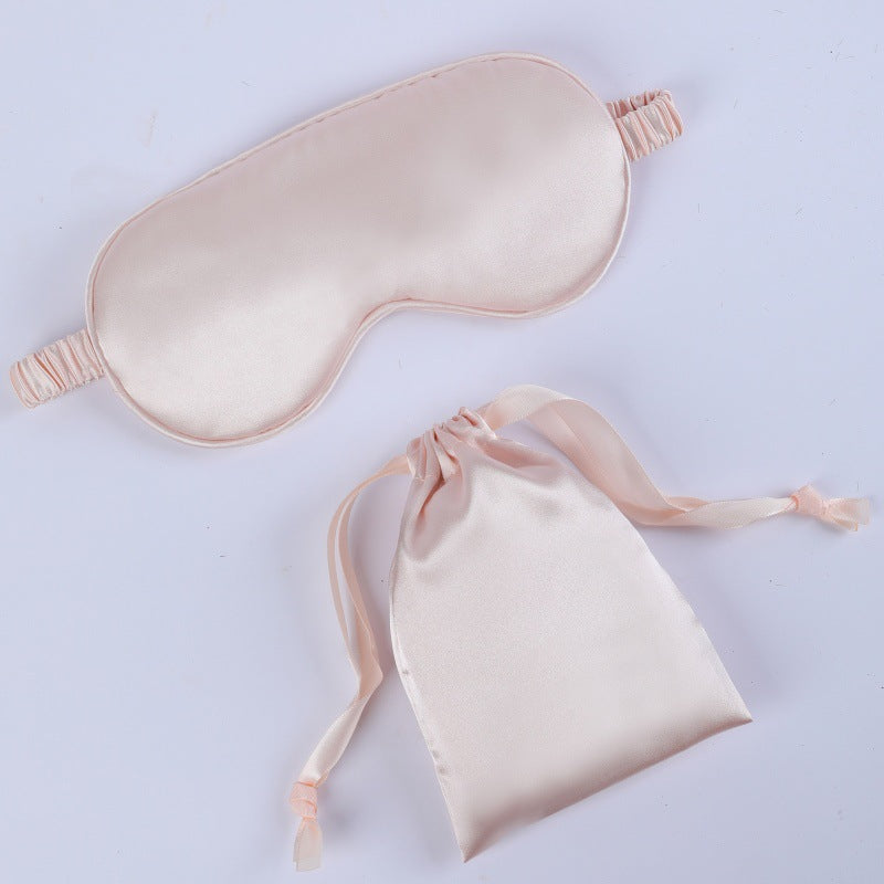 Women's nano silk sleep mask with padded eye area, adjustable elastic band, and storage pouch Bowlift