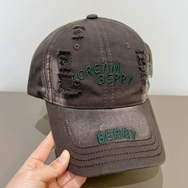 Women's Distressed Denim Baseball Hat Bowlift