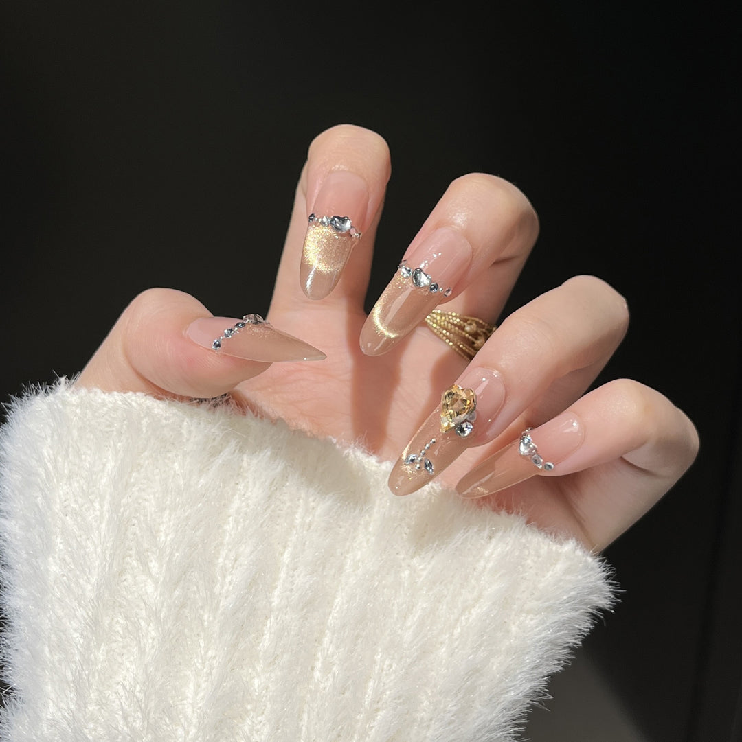 Artistic Press-On Nail Set Bowlift