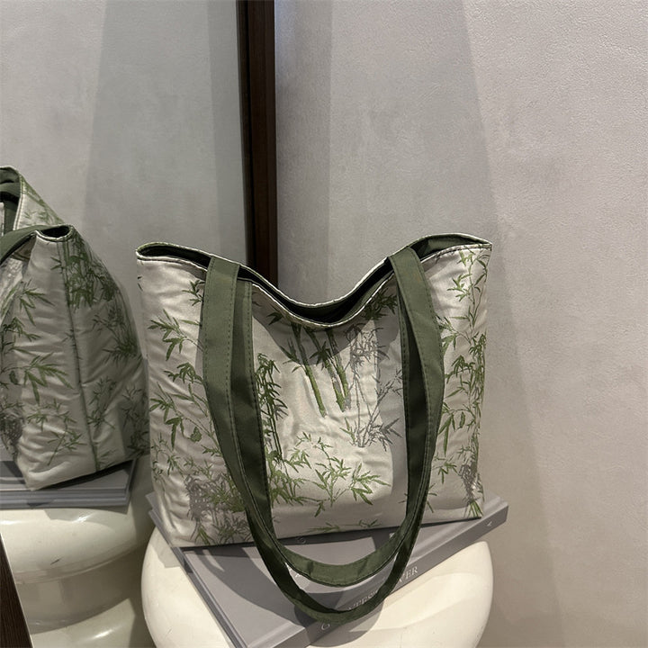 Stylish Bamboo Print Tote Bag Bowlift