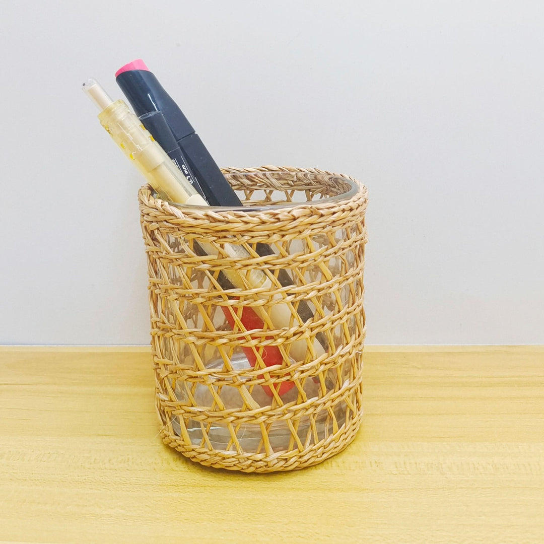 Handcrafted Woven Glass Holder Bowlift