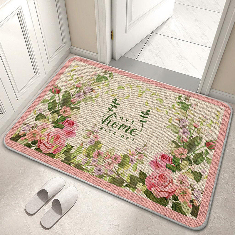 Decorative Floral Welcome Mat Bowlift