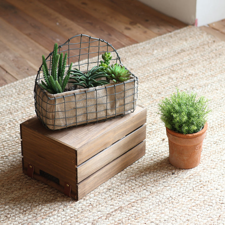 Decorative wire basket with jute bag Bowlift