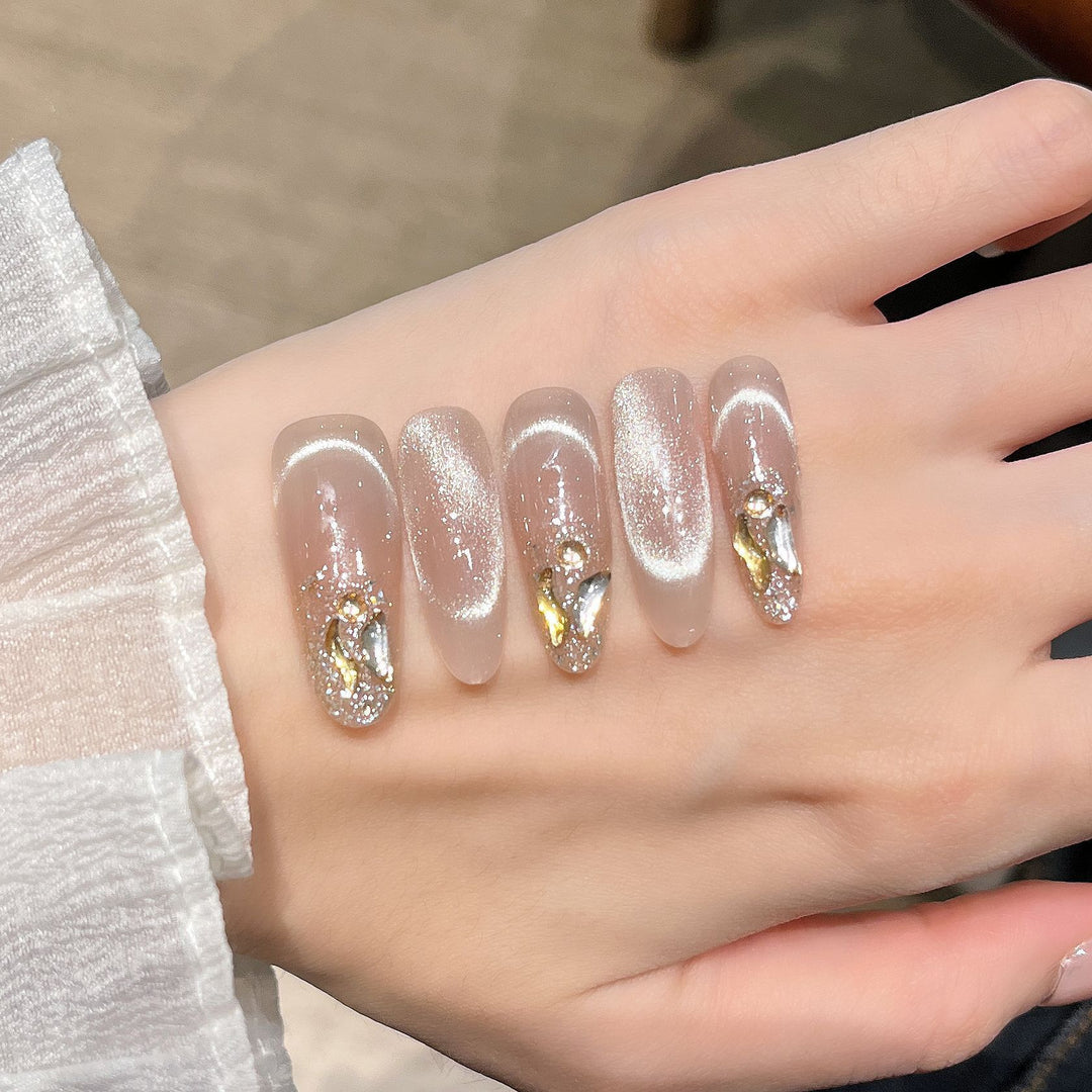 Premium Rhinestone-Embellished Nail Art Extensions Bowlift