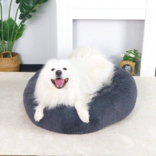 Round Luxury Plush dog bed