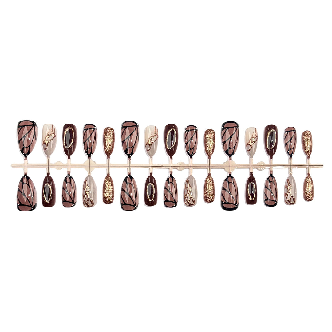 Premium Artificial Nail Set with Elegant Designs Bowlift