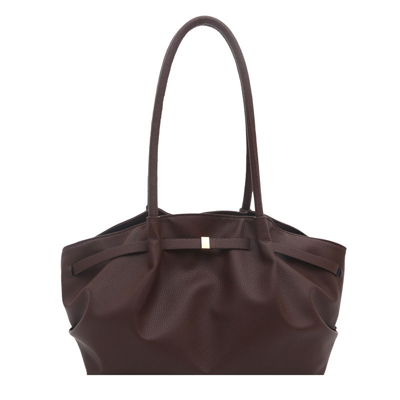 Premium Soft Leather Handheld Tote Bag Bowlift