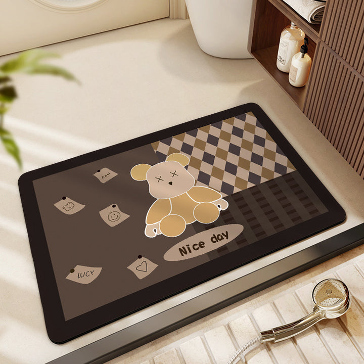 Cute Cartoon-Themed Bath Mat Bowlift