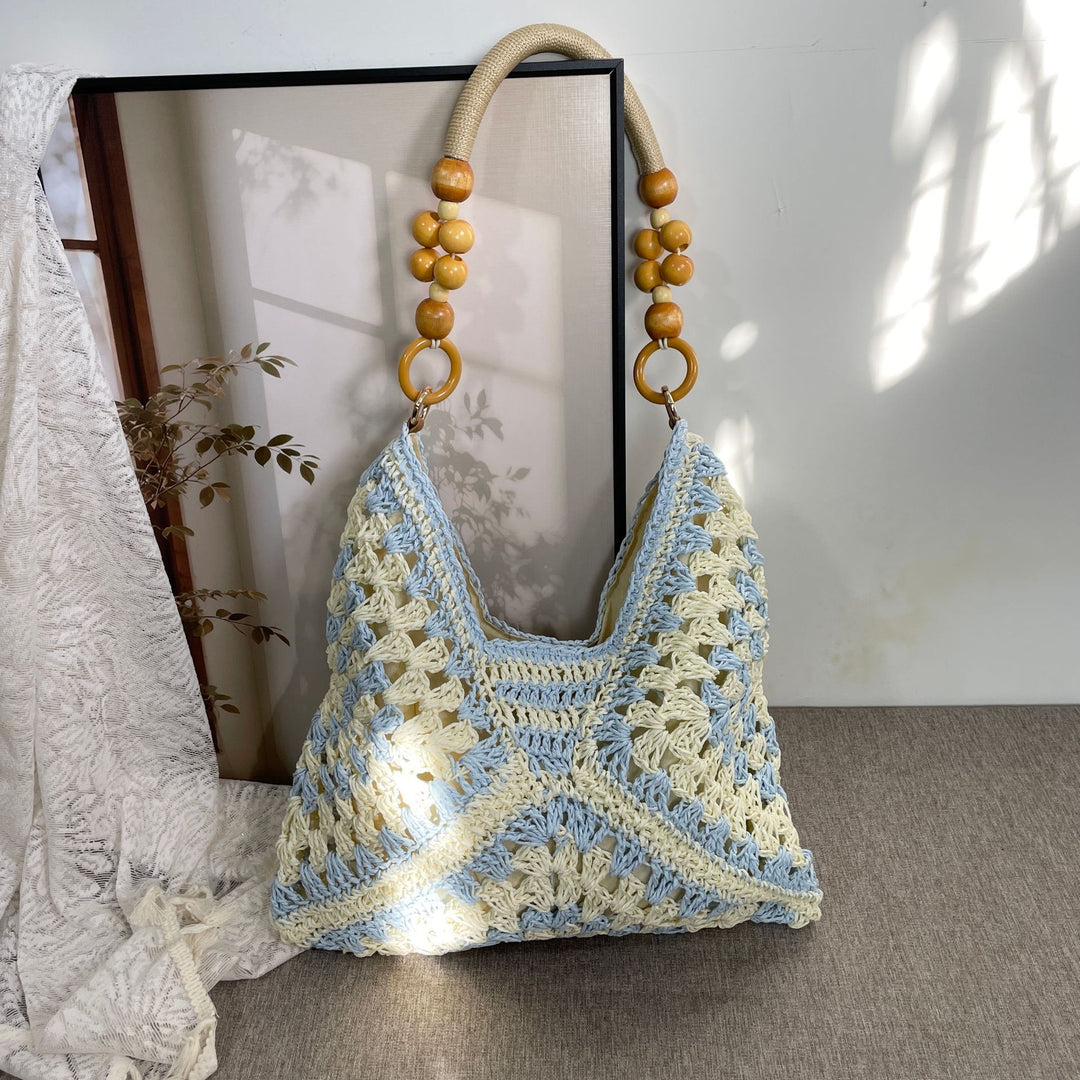 Hand-knotted Tote Bag in Boho Style Bowlift