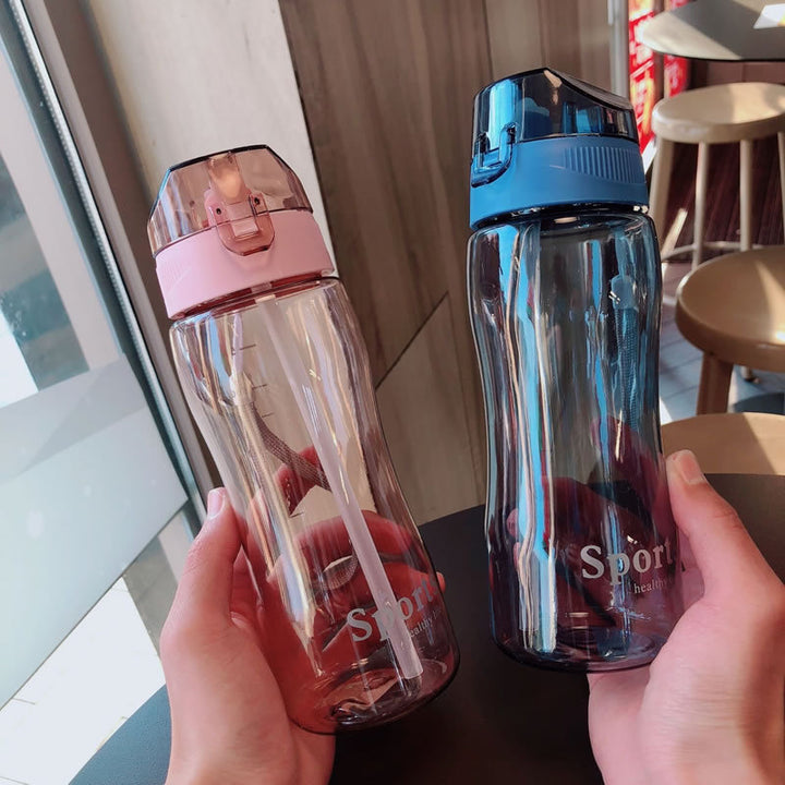 Women Ergonomic Sports Water Bottle with Integrated Straw Function Bowlift