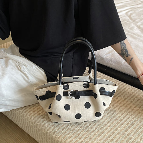 Polka Dot Structured Handbag Bowlift
