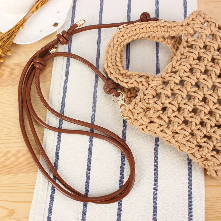 Handbag Made of Handmade Macrame with Adjustable Shoulder Strap Bowlift