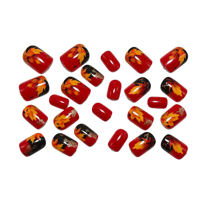 Artifical Nails in Autumn Leaf Design Bowlift