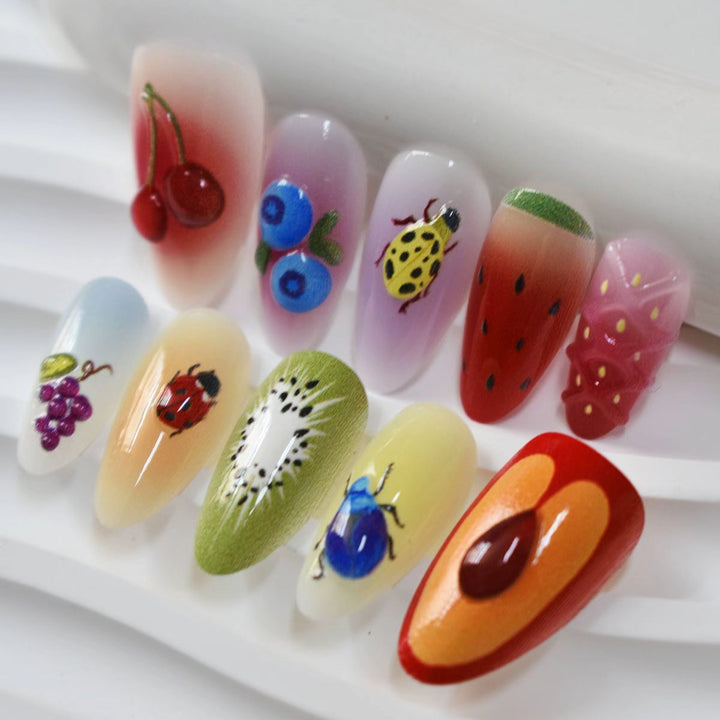 Decorative Floral Nail Art Tips Bowlift