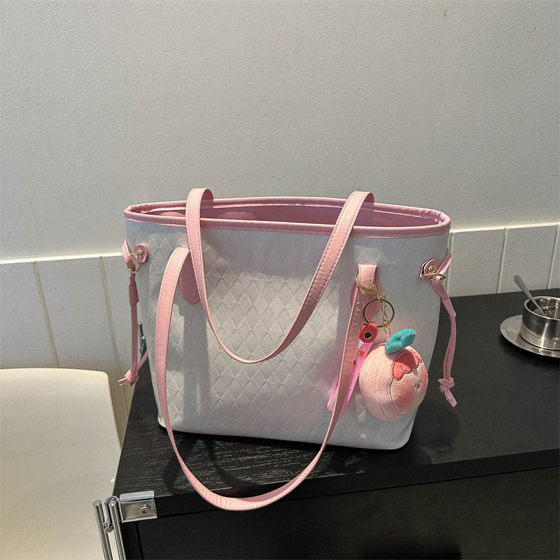 Quilted Pattern Handheld Tote Bag Bowlift