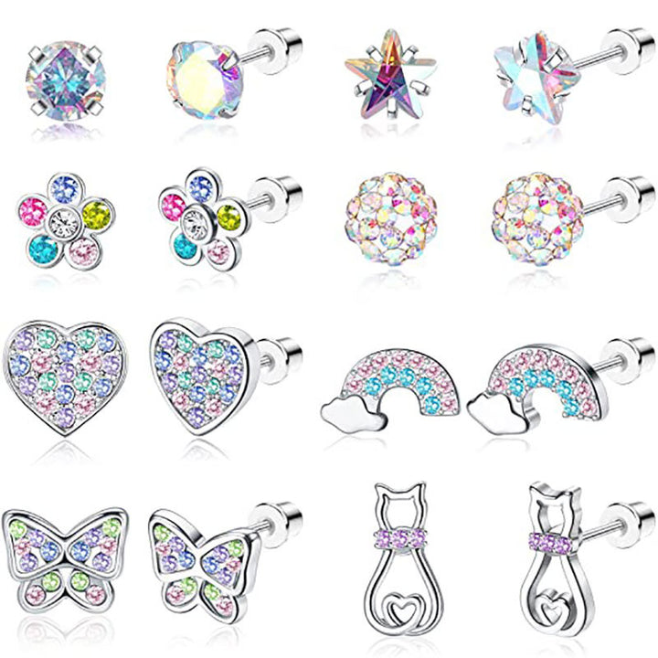 Sparkling Gemstone Stud Earrings Set Bowlift