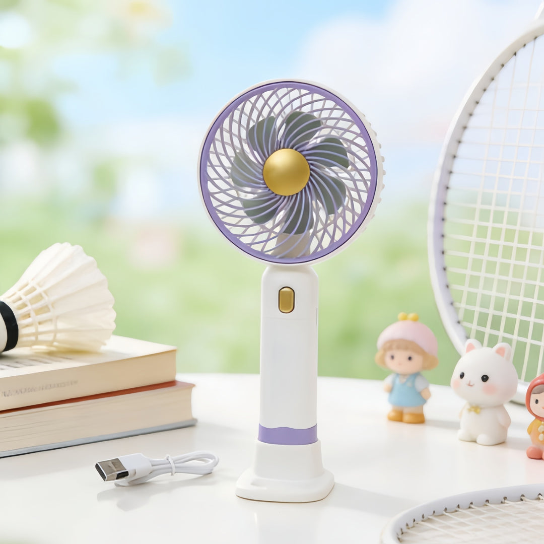 Women Portable Mini Hand Fan with USB Charging Function and Multiple Speed Levels Bowlift