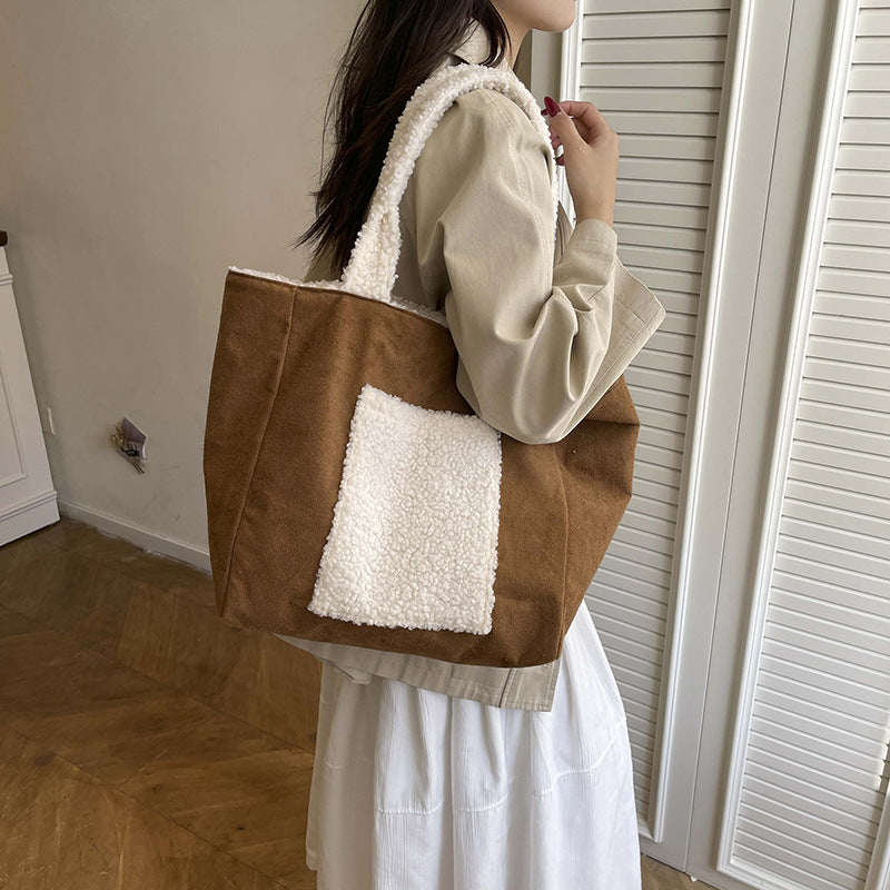 Cozy Sherpa Lined Tote Bag Bowlift