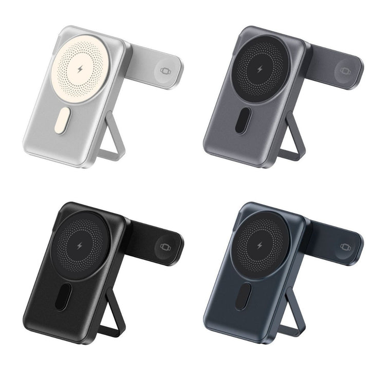 Portable power bank with integrated stand function and digital charging status display Bowlift