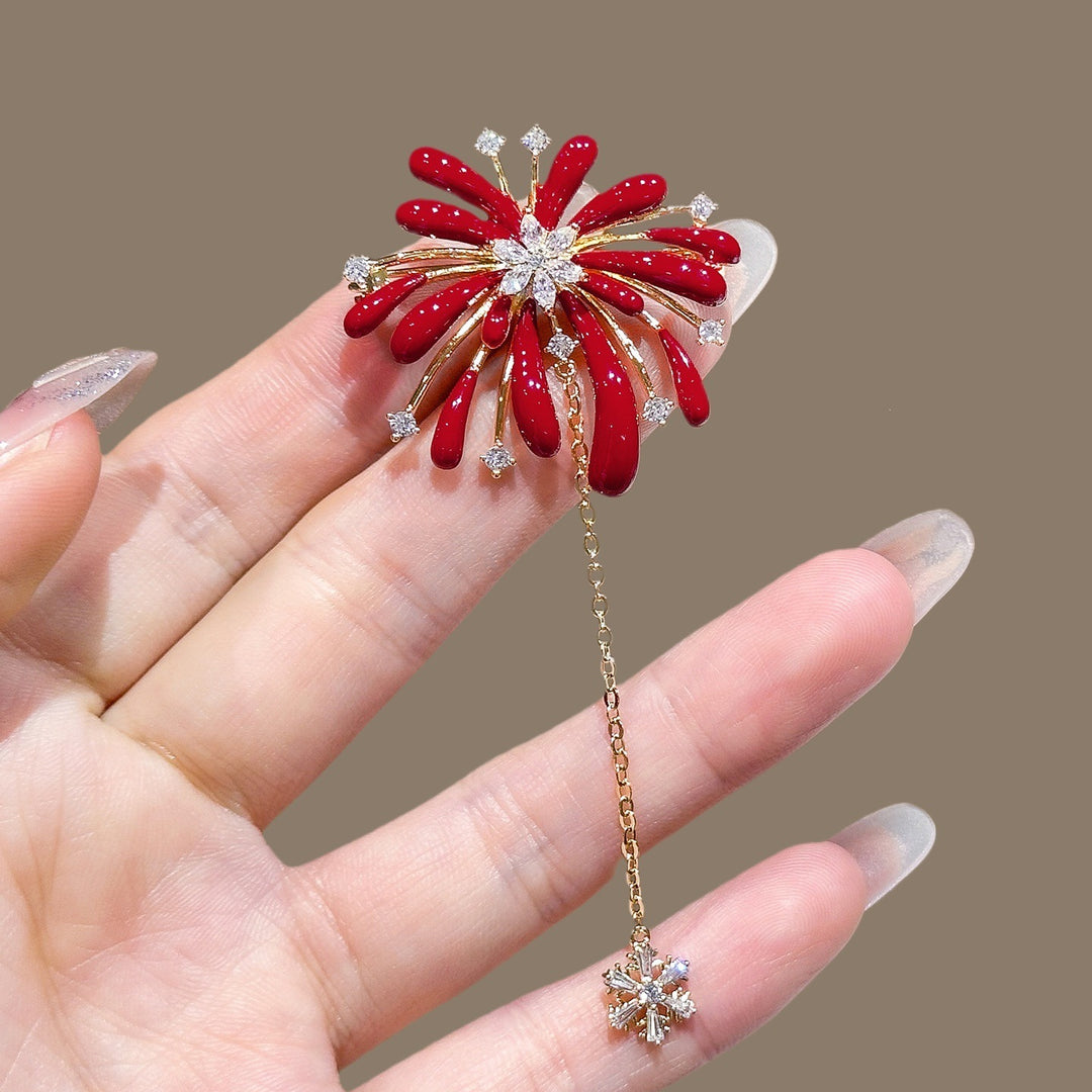 Sparkling flower brooch with chain pendant Bowlift