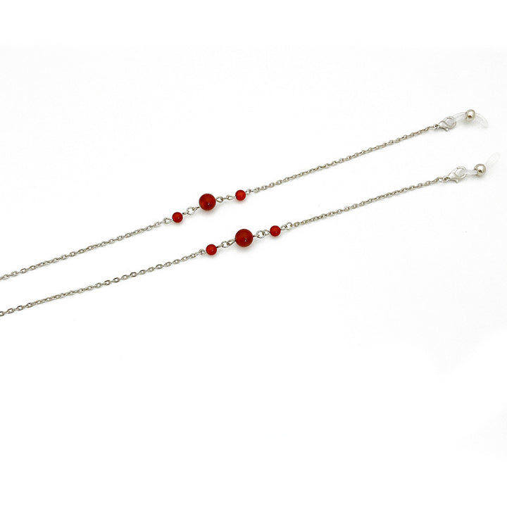 Elegant jewelry holder chain with red accents Bowlift