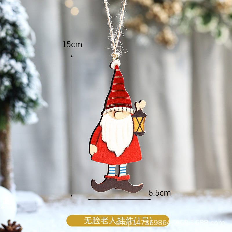 Decorative Wooden Santa Gnome Ornament