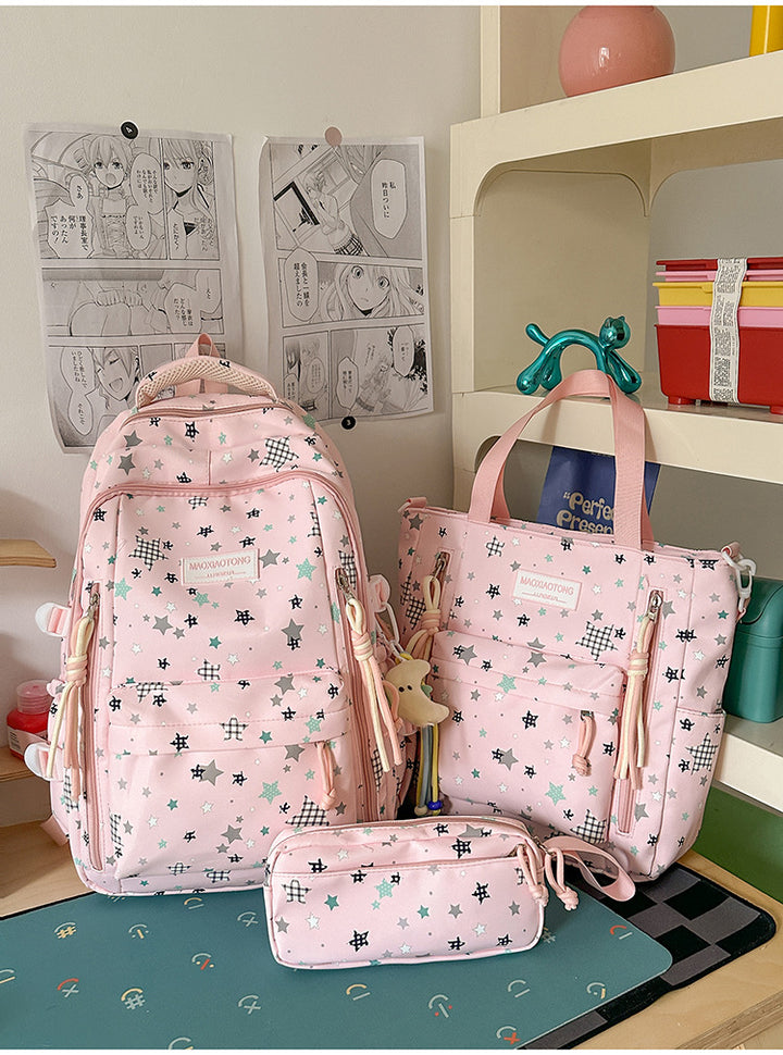 Starry Pattern School Backpack Set Bowlift