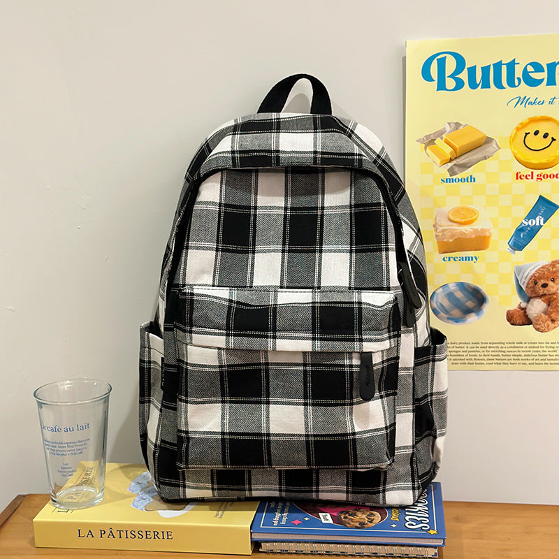 Plaid Patterned Casual Backpack Bowlift