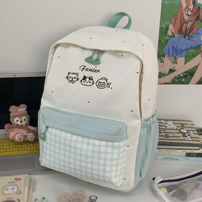 Cute Animal Embroidered Backpack Bowlift