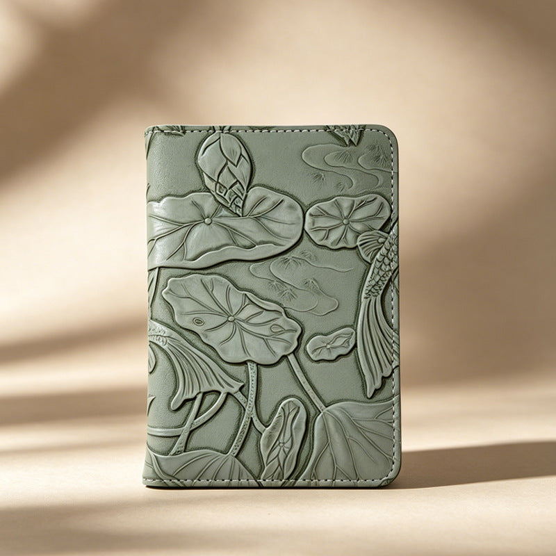 Women Faux Leather Wallet with Floral Embossing Bowlift